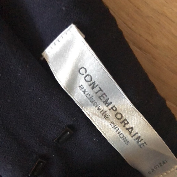 Navy crepe dress pant with sporty mustard & white side stripes - Picture 3 of 13